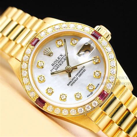 rolex damen gold klein|Rolex gold watches for women.